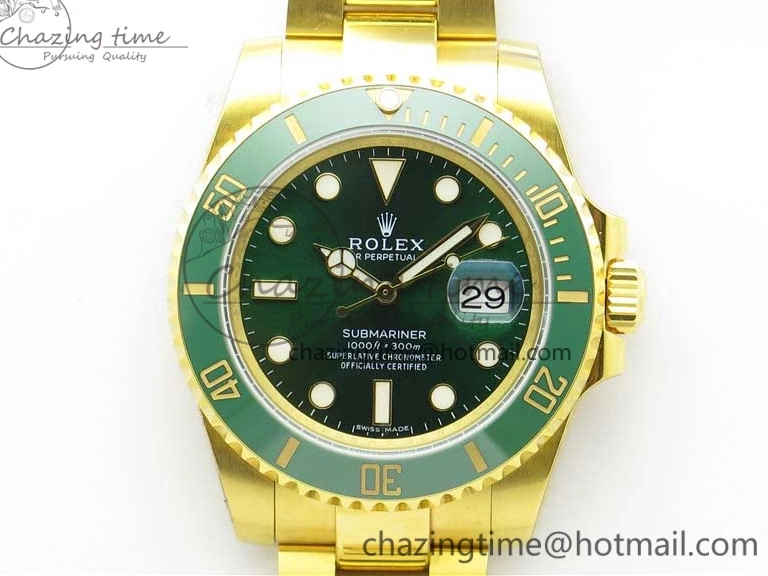 Wrapped YG 116610 Wrapped A2836 Edition ROF Submariner LV YG Green Bracelet on Best Dial 0422